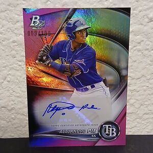 2022 BOWMAN PLATINUM TOP PROSPECT ALEJANDRO PIE PINK PARALLEL AUTO ##TOP-79 /999